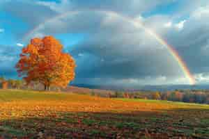 Foto gratuita bel arcobaleno in natura