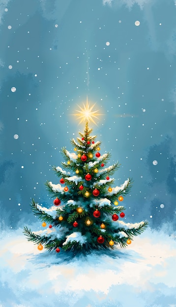 Foto gratuita illustrazione di sfondo dell'albero di natale