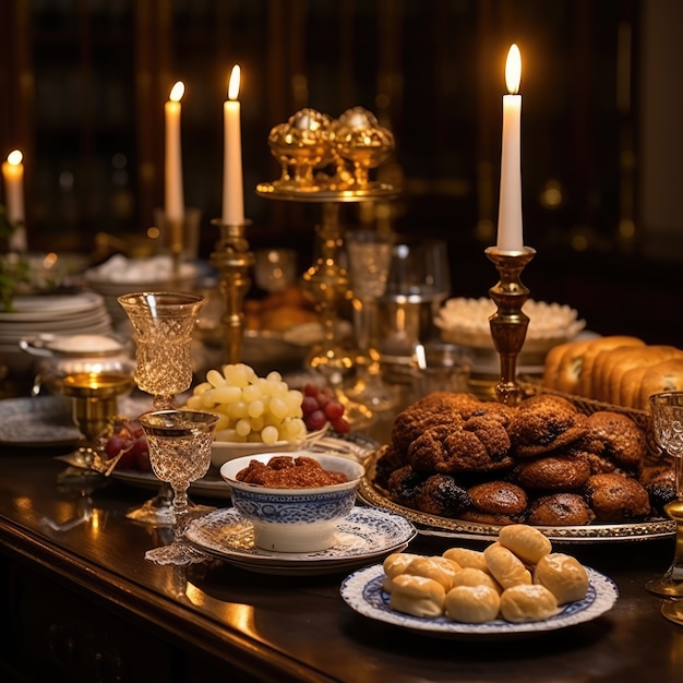 Foto gratuita delizioso cibo preparato per la celebrazione ebraica di hanukkah