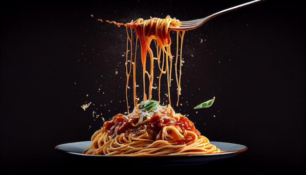 Foto gratuita pasta fresca con sostanziosa bolognese e parmigiano generata da ai