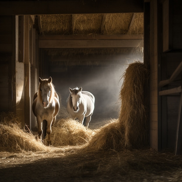 Foto gratuita il cavallo nella natura genera immagine