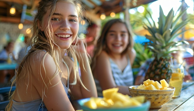 Foto gratuita ragazzo con lo stile cinematografico dell'ananas