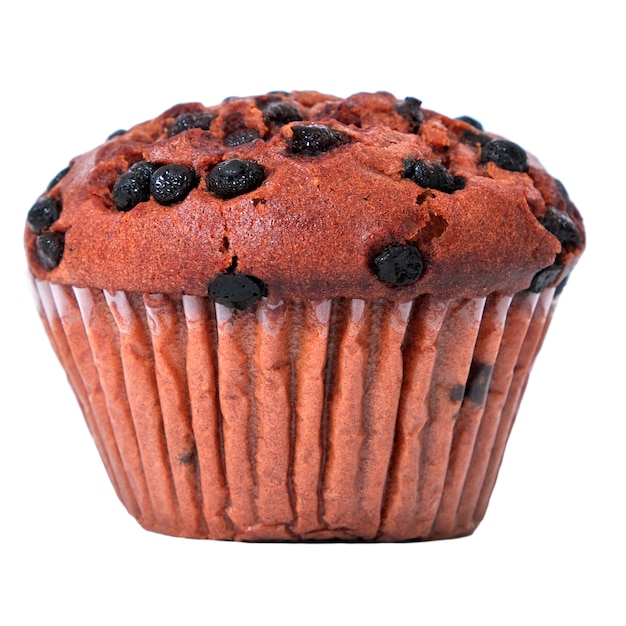 Foto gratuita cioccolato chip muffin isolato