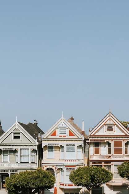 Foto gratuita the painted ladies of san francisco, stati uniti d'america