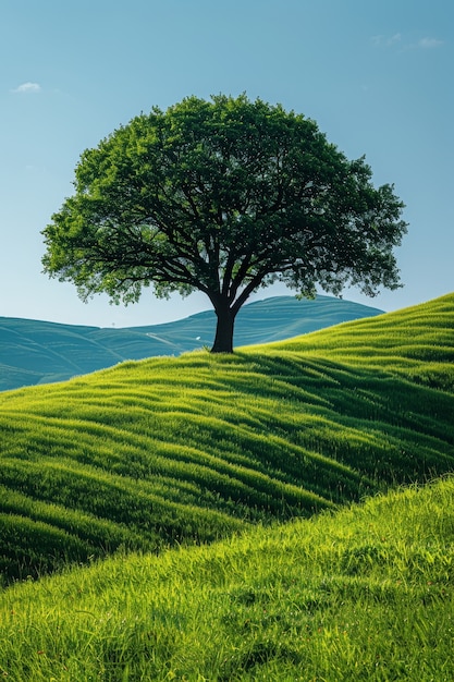 Foto gratuita vista fotorealista di un albero in natura con rami e tronco