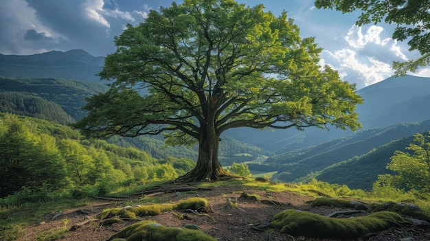 Foto gratuita vista fotorealista di un albero in natura con rami e tronco