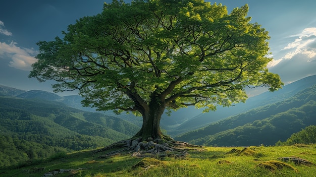 Foto gratuita vista fotorealista di un albero in natura con rami e tronco