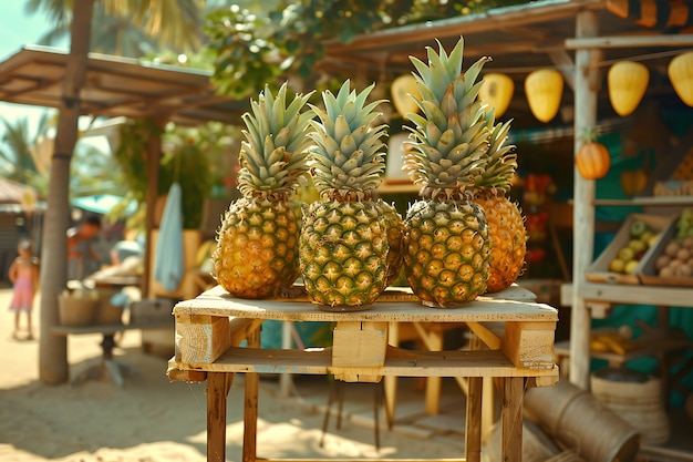 Foto gratuita ananas pronti per la vendita