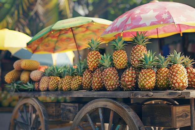 Foto gratuita ananas pronti per la vendita