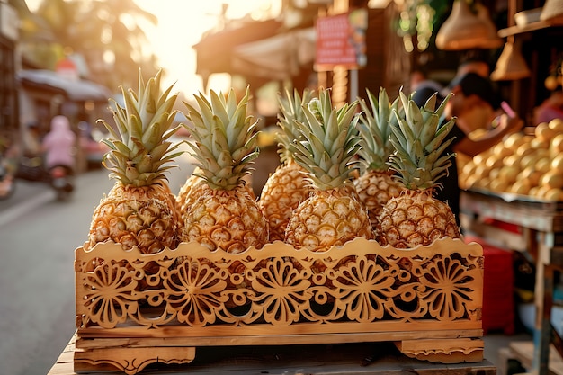 Foto gratuita ananas pronti per la vendita