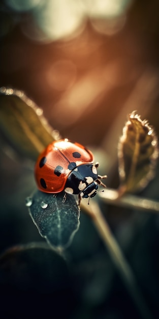 Foto gratuita coccinella realistica in natura