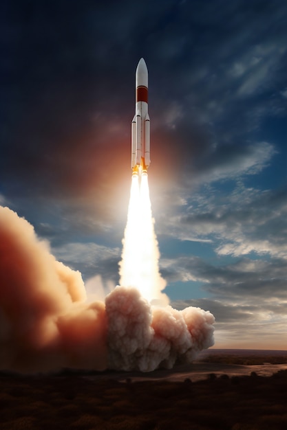 Foto gratuita rocket volare nello spazio