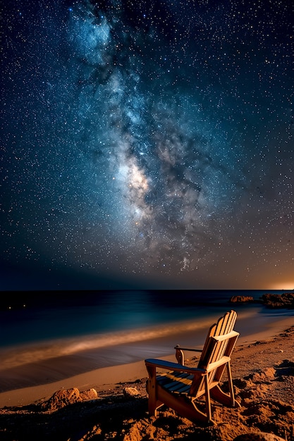 Foto gratuita vista del cielo stellato e limpido con paesaggio naturale