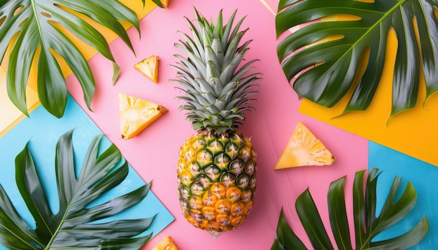 Foto gratuita una saporita natura morta di ananas.