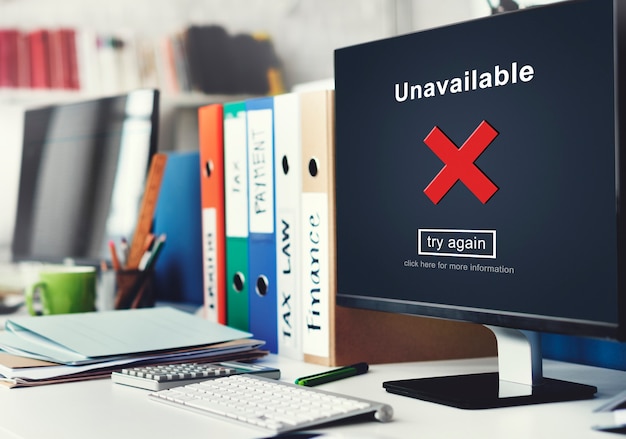 Foto gratuita non disponibile disconnesso inaccessibile impossibile connettersi concetto