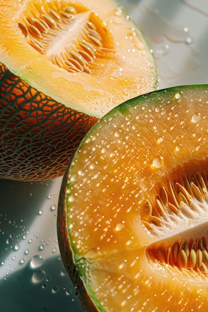 Foto gratuita vista del delizioso e salutare melone cantaloupe