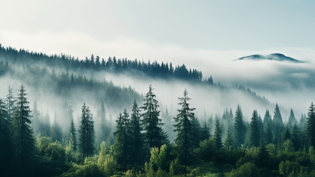 Foto gratuita veduta del paesaggio naturale con la foresta