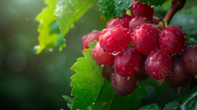 Foto gratuita vista di dolci e deliziose uva rosse