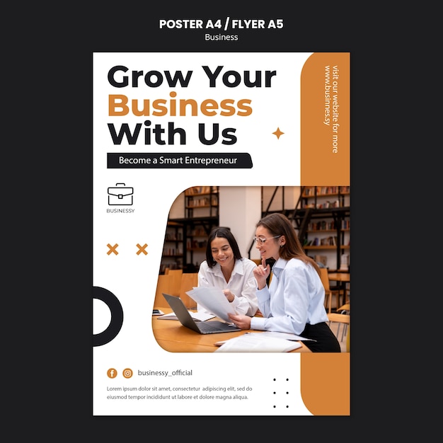 Free PSD | Business growth poster template