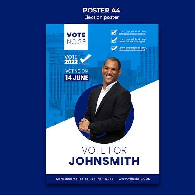 Free PSD | Election and politics vertical poster template