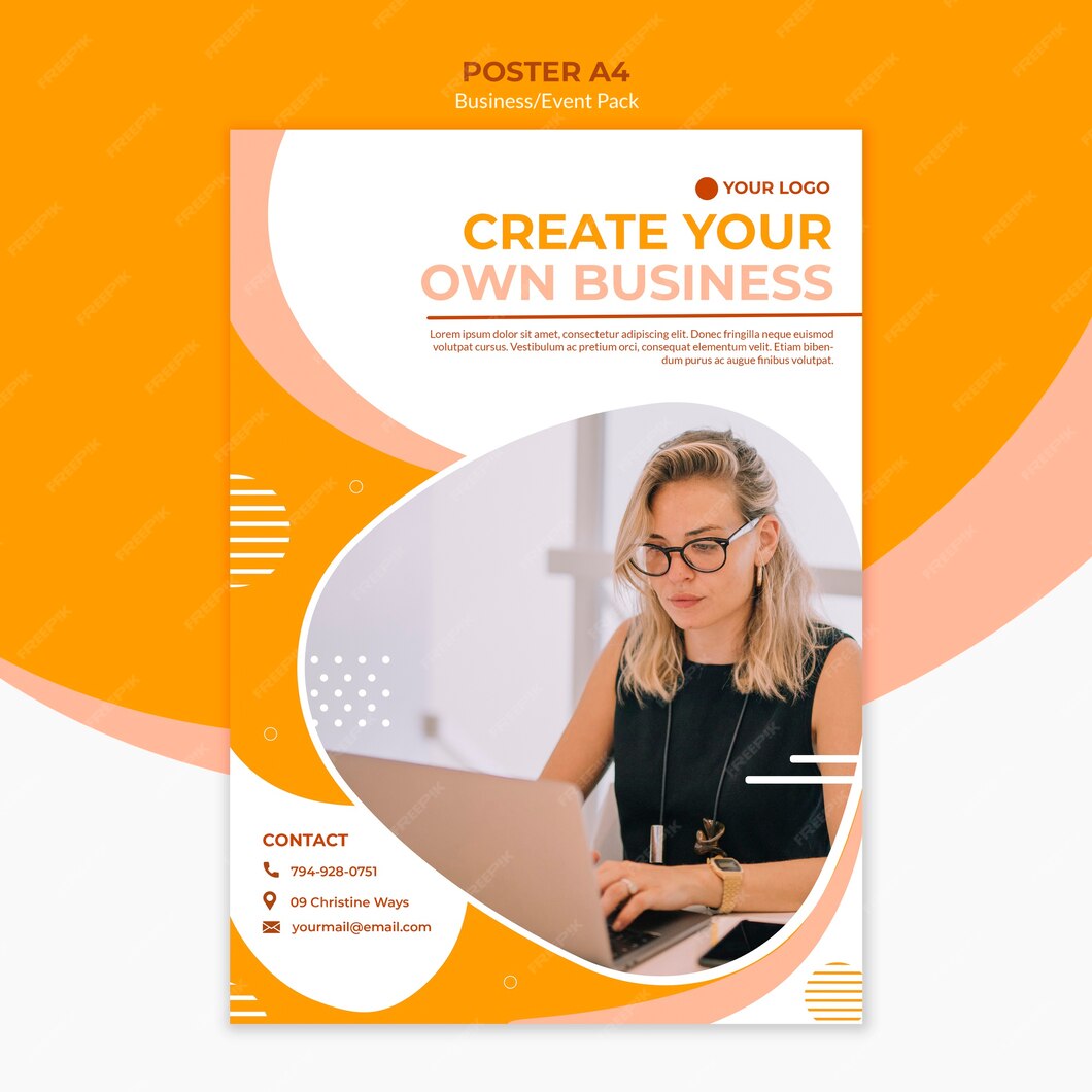 Free PSD | Poster style for building a business