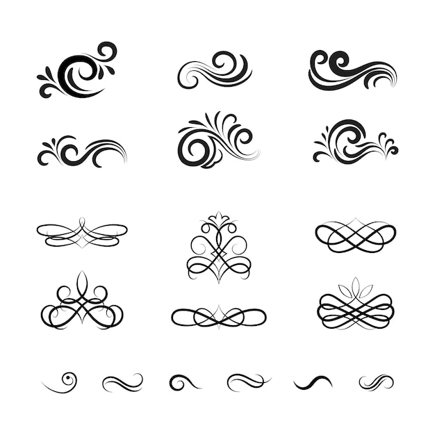 Free Vector beautiful vintage vector decorative elements and ornaments