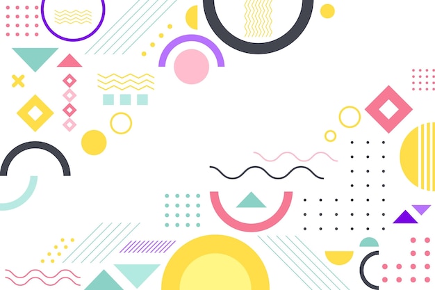 Free Vector flat geometric background with pastel colors