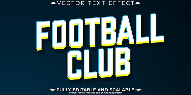 Free vector football editable text effect editable sport and ball text style