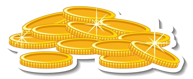 Free vector gold coins on white background