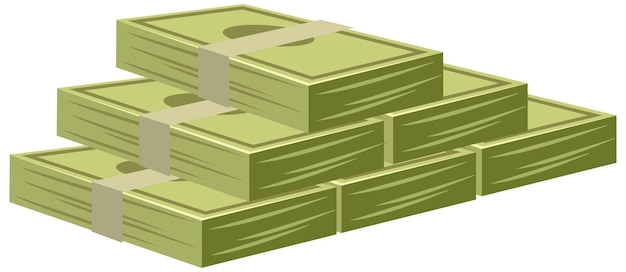 Free vector money banknotes stack in cartoon style