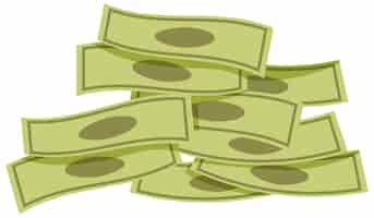 Free vector money banknotes stack in cartoon style