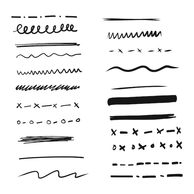 Free Vector set of hand drawn lines and dividers