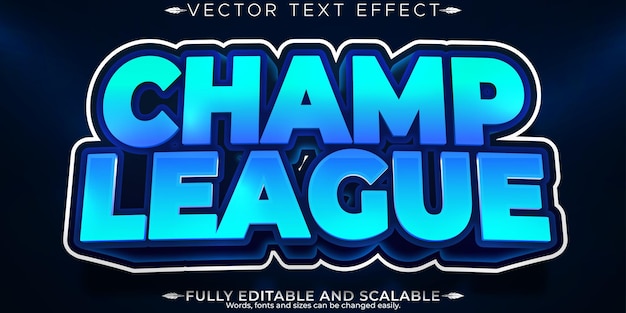 Free vector sport editable text effect editable league and competition text style