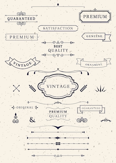 Free Vector vintage labels and banners