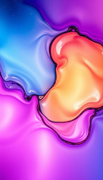 Photo une image colorée d'un liquide de couleur violette et orange