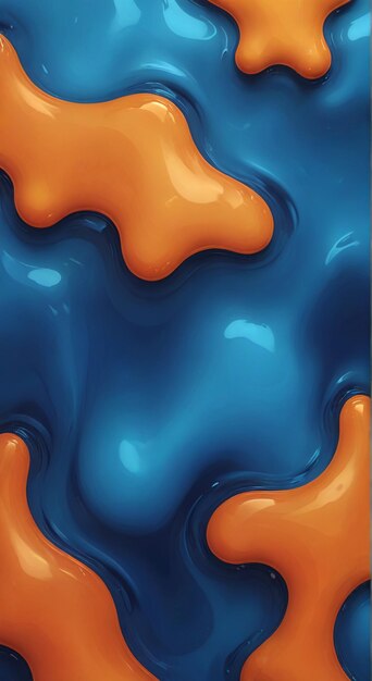 Photo une peinture de peinture orange et bleue avec de l'orange dessus