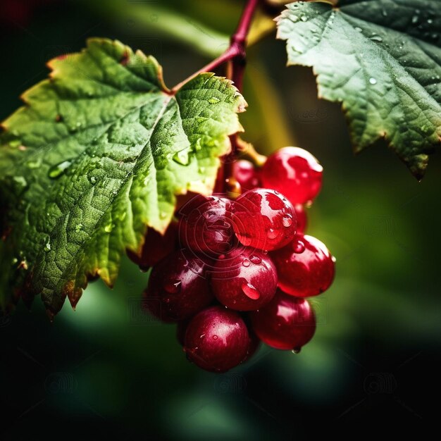 Foto ape e farfalla prendono il nettare su frutti e bacche gocce di rugiada