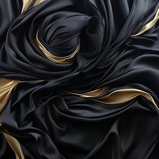 Premium Photo | Black satin texture transparent silk