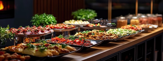 Foto buffet food in un hotel di lusso catering kitchen concept con varietà in mostra