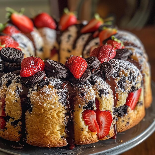 Foto cattura l'essenza di un strawberry brownies in una singola immagine per il nostro sito di ricette mostra il suo