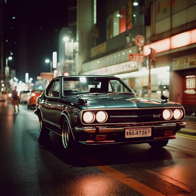 A car with a license plate that says'japanese'on it