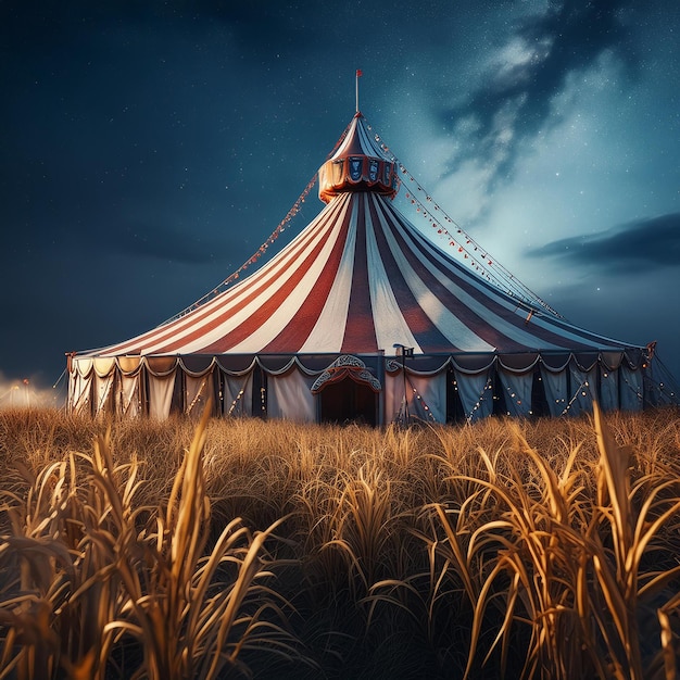 Foto una tenda da circo con le parole circo in cima