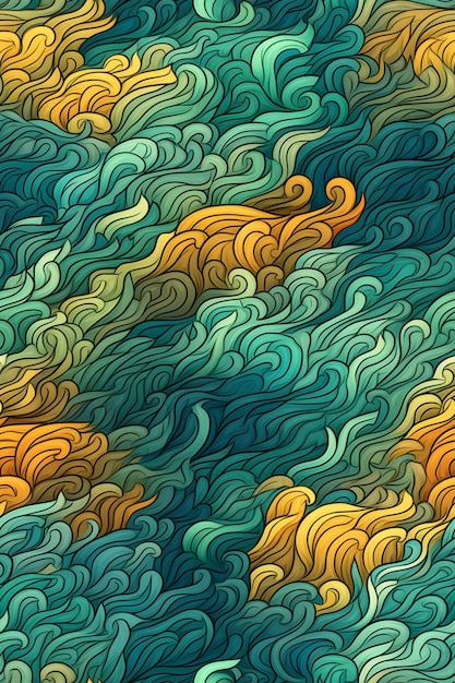 Premium AI Image | A colorful illustration of a sea wave with the words ...