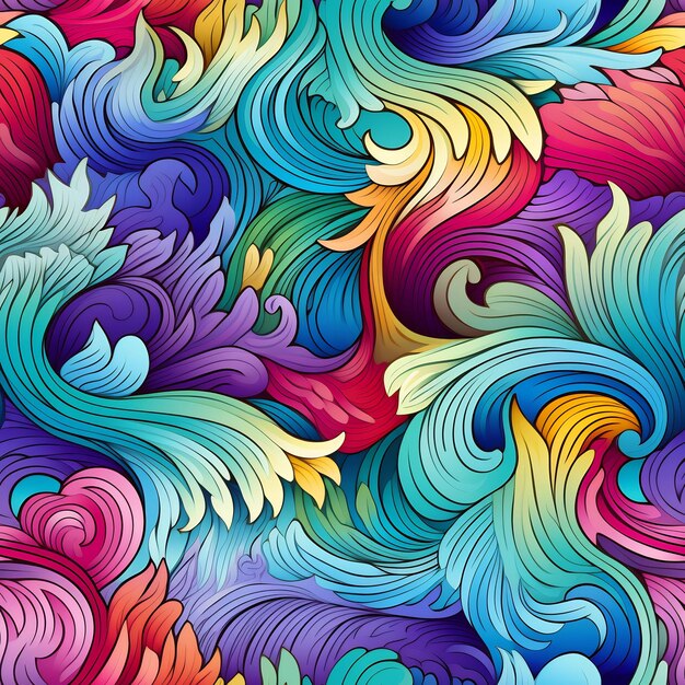 Premium AI Image | colorful waves on a colored background