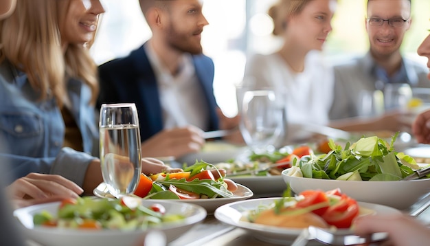 Foto colleghi di lavoro a pranzo d'affari in un ristorante