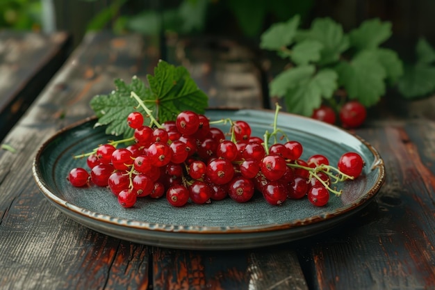 Foto immagine dettagliata di ribes appena raccolti su tavola