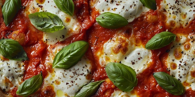 Foto godetevi una deliziosa pizza vegana margherita coperta di basilico fresco per un sapore incredibile