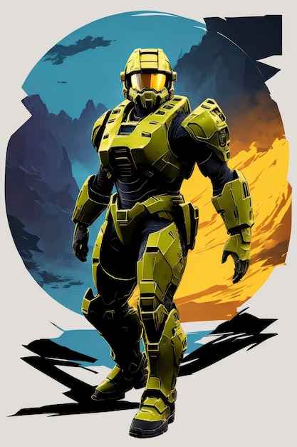 Premium AI Image | Epic Stand of Halo Master Chief