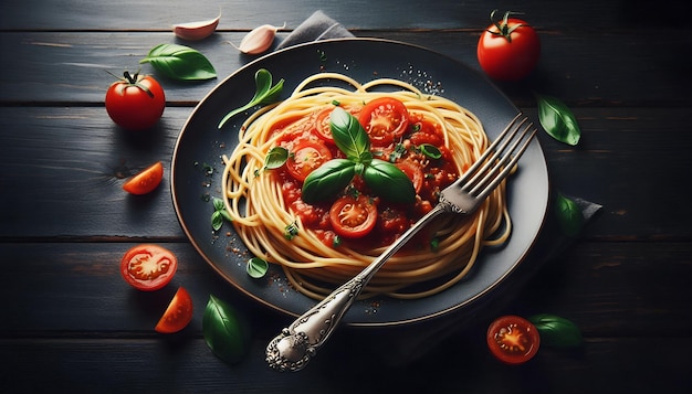 Foto pasta fresca con ricca bolognese e un pizzico di parmigiano