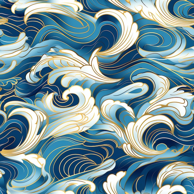 Premium AI Image | Greek wave tile pattern background